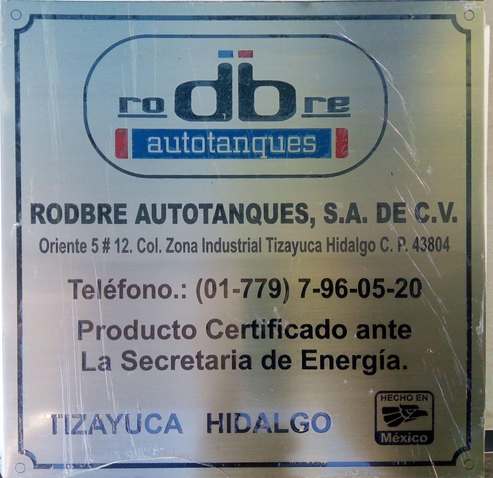 Placas acero industriales autotanques